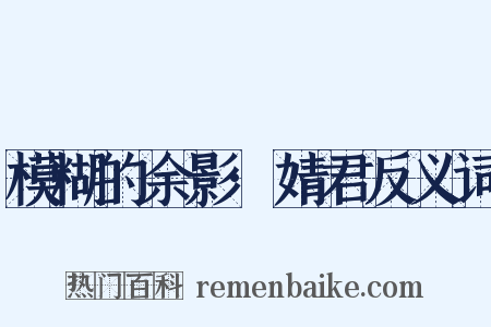 模糊的余影·婧君反义词是什么意思的图片